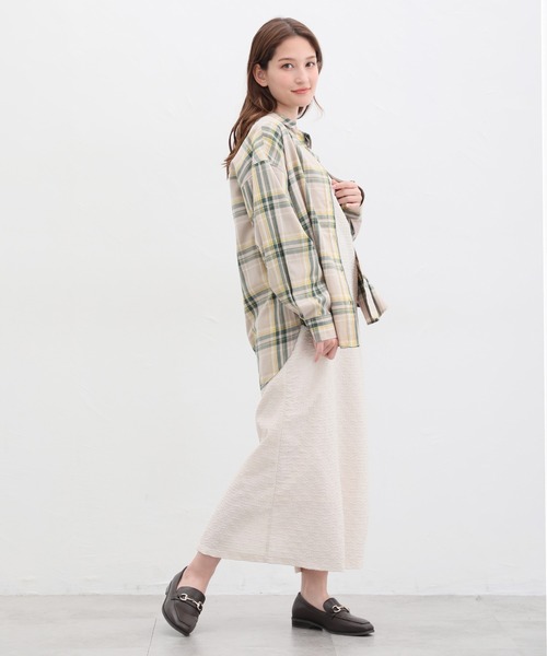 #snc パラスパレス pal'laspalace シャツ・ブラウス XS ベージュ系 オレンジ チェック柄 麻 レディース [883197] シャツ パラスパレス