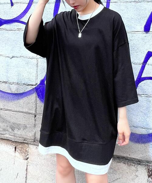 Figments（フィグメンツ）の「スーパービッグフェイクレイヤードTシャツ（Tシャツ/カットソー・レディース・スミクロ/ブラック・FREE）」の20枚目の写真