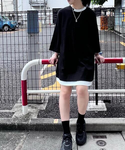 Figments（フィグメンツ）の「スーパービッグフェイクレイヤードTシャツ（Tシャツ/カットソー・レディース・スミクロ/ブラック・FREE）」の21枚目の写真