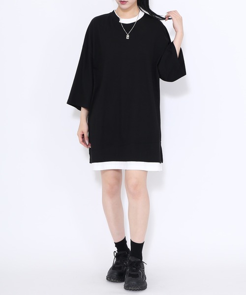 Figments（フィグメンツ）の「スーパービッグフェイクレイヤードTシャツ（Tシャツ/カットソー・レディース・スミクロ/ブラック・FREE）」の6枚目の写真