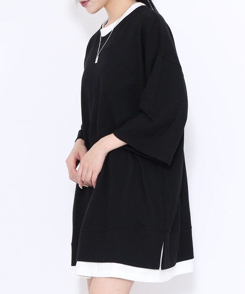 Figments（フィグメンツ）の「スーパービッグフェイクレイヤードTシャツ（Tシャツ/カットソー・レディース・スミクロ/ブラック・FREE）」の7枚目の写真