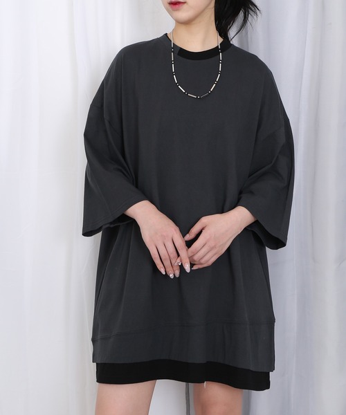 Figments（フィグメンツ）の「スーパービッグフェイクレイヤードTシャツ（Tシャツ/カットソー・レディース・スミクロ/ブラック・FREE）」の17枚目の写真