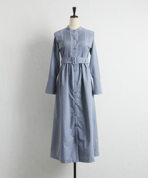 &. NOSTALGIA（アンドドットノスタルジア）の「ベルテッドピンタックシャツワンピース（シャツワンピース・レディース・サックスブルー/チャコールグレー・FREE）」の20枚目の写真