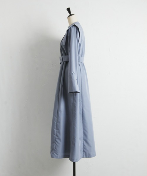 &. NOSTALGIA（アンドドットノスタルジア）の「ベルテッドピンタックシャツワンピース（シャツワンピース・レディース・サックスブルー/チャコールグレー・FREE）」の21枚目の写真