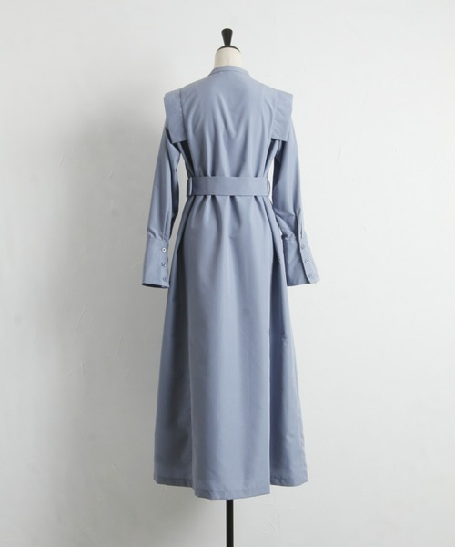 &. NOSTALGIA（アンドドットノスタルジア）の「ベルテッドピンタックシャツワンピース（シャツワンピース・レディース・サックスブルー/チャコールグレー・FREE）」の22枚目の写真