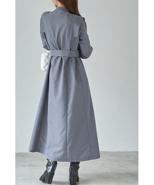 &. NOSTALGIA（アンドドットノスタルジア）の「ベルテッドピンタックシャツワンピース（シャツワンピース・レディース・サックスブルー/チャコールグレー・FREE）」の6枚目の写真