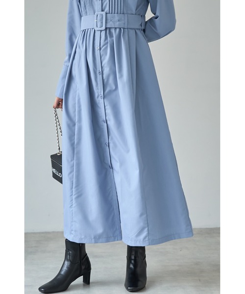 &. NOSTALGIA（アンドドットノスタルジア）の「ベルテッドピンタックシャツワンピース（シャツワンピース・レディース・サックスブルー/チャコールグレー・FREE）」の15枚目の写真