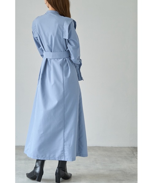 &. NOSTALGIA（アンドドットノスタルジア）の「ベルテッドピンタックシャツワンピース（シャツワンピース・レディース・サックスブルー/チャコールグレー・FREE）」の12枚目の写真