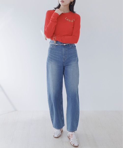Eimee Law（エイミーロウ）の「メタリックカーブロゴ インナー（Tシャツ/カットソー・レディース・レッド/アイボリー/ブラック/ライトグレー/チャコールグレー・38）」の19枚目の写真