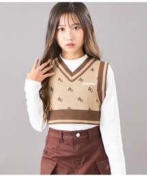 ANAP GiRL | モノグラム柄ニットベスト(ベスト)