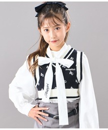 ANAP GｉRL（アナップガール）の「モノグラム柄ニットベスト（ベスト・キッズ）」