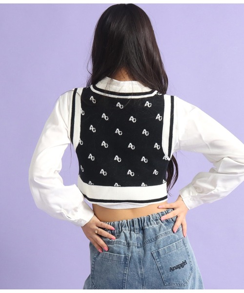 希少モデル✨CHANEL ニット　総柄　ベスト 楽天市場】ニット ベスト レディース ジャガード ニットベスト