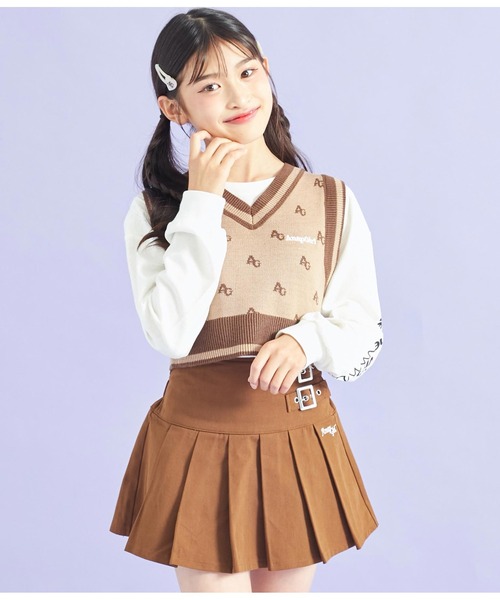 ANAP GiRL（アナップガール）の「モノグラム柄ニットベスト