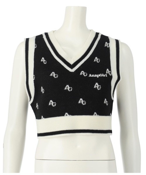 【即日発送】Naptime ニットベスト 総柄 ブラウン Mサイズ ニット ベスト メンズ[品番：IP000004989]｜improves（イン