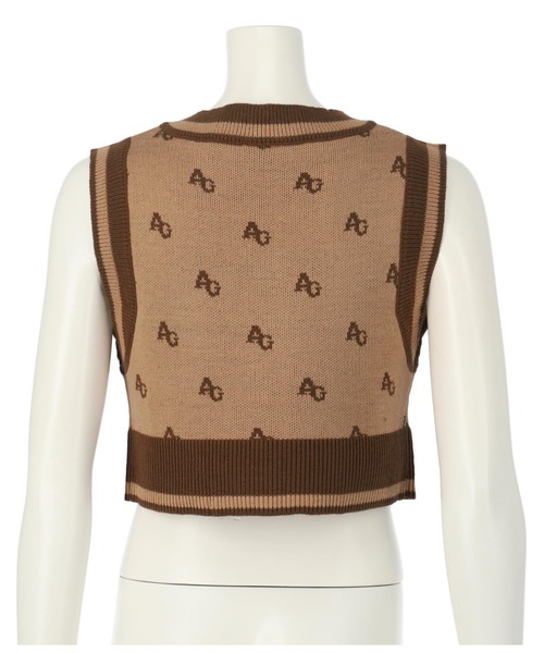 ANAP GｉRL（アナップガール）の「モノグラム柄ニットベスト（ベスト・キッズ・ブラック/ブラウン・S/XS/M）」の19枚目の写真