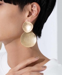 Settimissimo | ITALYマットゴールド/シルバー大ぶり丸ピアス(ピアス（両耳用）)