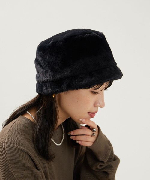 FREAK'S STORE(フリークスストア)の「限定展開 エコファー ハット(ハット・レディース・ブラウン/ブラック/オフホワイト・ONE SIZE)」の3枚目の写真