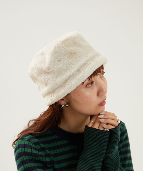 FREAK'S STORE(フリークスストア)の「限定展開 エコファー ハット(ハット・レディース・ブラウン/ブラック/オフホワイト・ONE SIZE)」の4枚目の写真