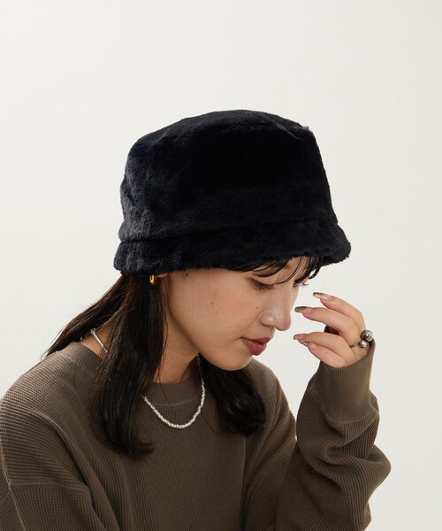 FREAK'S STORE(フリークスストア)の「限定展開 エコファー ハット(ハット・レディース・ブラウン/ブラック/オフホワイト・ONE SIZE)」の7枚目の写真