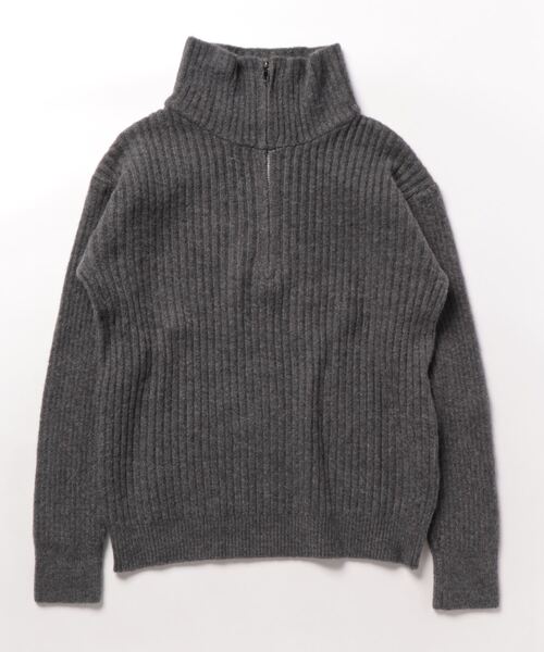 Burner(バーナー)の「【OKUOKU 0909】ジップ ポロ ニット oku-tops-732098584475-32 A1(ニット/セーター・レディース・ブラック/チャコールグレー/ブラウン・FREE)」の2枚目の写真