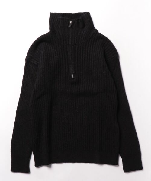 Burner(バーナー)の「【OKUOKU 0909】ジップ ポロ ニット oku-tops-732098584475-32 A1(ニット/セーター・レディース・ブラック/チャコールグレー/ブラウン・FREE)」の6枚目の写真