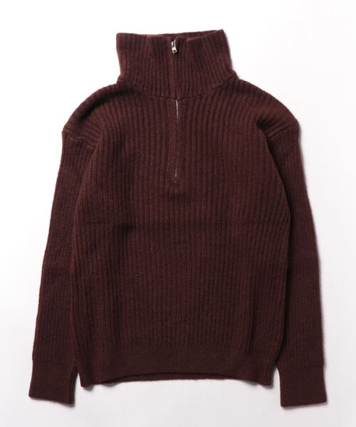 Burner(バーナー)の「【OKUOKU 0909】ジップ ポロ ニット oku-tops-732098584475-32 A1(ニット/セーター・レディース・ブラック/チャコールグレー/ブラウン・FREE)」の5枚目の写真