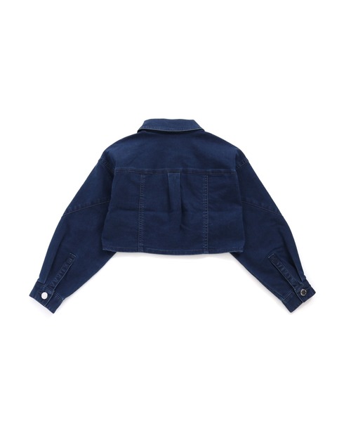 JENNI love（ジェニィラブ）の「【セットアップ対応】【ストレッチ素材】ストレッチショート丈デニムGジャン（デニムジャケット・キッズ・ネイビー/ブルー・130cm/140cm/150cm/160cm）」の15枚目の写真