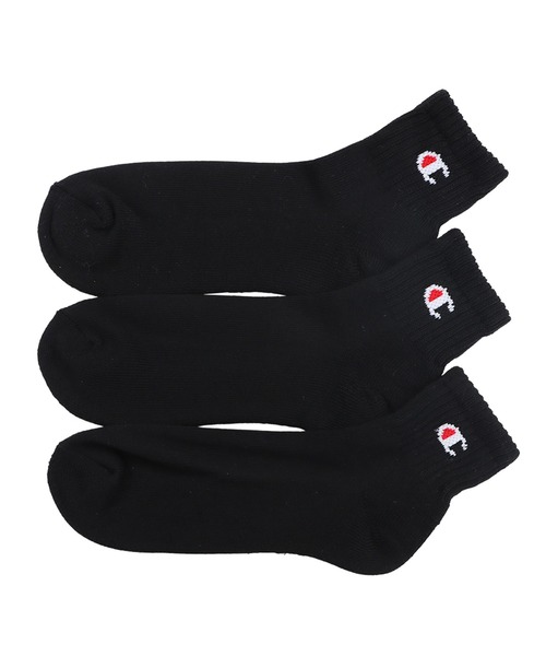 Champion（チャンピオン）の「【Champion/チャンピオン】メンズ 【3足組】 クォーターレングスソックス【ハーフパイル】（ソックス/靴下・メンズ・ブラック/ホワイト/その他/ヘザーグレー・MEDIUM/LARGE/SMALL）」の3枚目の写真