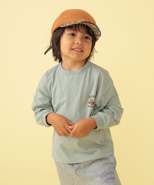 BEAMS mini(ビームスミニ)の「BEAMS mini / アウトドア ボタニカル Tシャツ 23FW(90~150cm)(Tシャツ/カットソー・キッズ・ベージュ/グリーン系その他・90/100/110/120/130/140/150)」の3枚目の写真