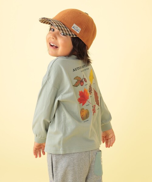 BEAMS mini(ビームスミニ)の「BEAMS mini / アウトドア ボタニカル Tシャツ 23FW(90~150cm)(Tシャツ/カットソー・キッズ・ベージュ/グリーン系その他・90/100/110/120/130/140/150)」の4枚目の写真