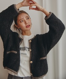 N.（N. Natural Beauty Basic） | 【川津明日香さん着用】◆アストラカンニットトリムカーディガン(カーディガン/ボレロ)