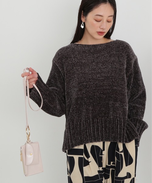 N.(N. Natural Beauty Basic)(エヌエヌナチュラルビューティーベーシック)の「◆モールヤーンクルーネックニット(ニット/セーター・レディース・ピンク/グレー/オフホワイト・MEDIUM)」の3枚目の写真