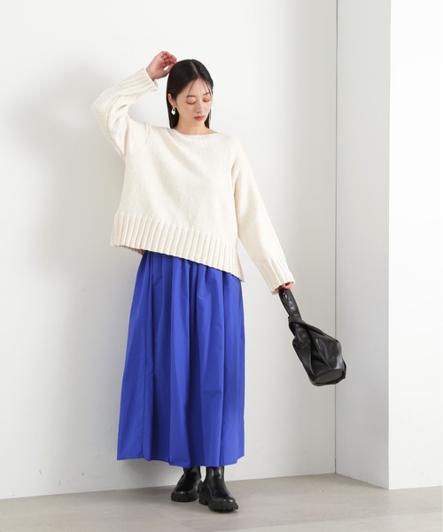 N.(N. Natural Beauty Basic)(エヌエヌナチュラルビューティーベーシック)の「◆モールヤーンクルーネックニット(ニット/セーター・レディース・ピンク/グレー/オフホワイト・MEDIUM)」の6枚目の写真