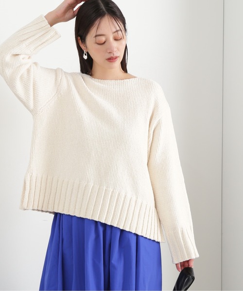 N.(N. Natural Beauty Basic)(エヌエヌナチュラルビューティーベーシック)の「◆モールヤーンクルーネックニット(ニット/セーター・レディース・ピンク/グレー/オフホワイト・MEDIUM)」の9枚目の写真