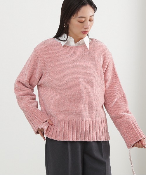 N.(N. Natural Beauty Basic)(エヌエヌナチュラルビューティーベーシック)の「◆モールヤーンクルーネックニット(ニット/セーター・レディース・ピンク/グレー/オフホワイト・MEDIUM)」の21枚目の写真