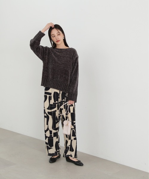 N.(N. Natural Beauty Basic)(エヌエヌナチュラルビューティーベーシック)の「◆モールヤーンクルーネックニット(ニット/セーター・レディース・ピンク/グレー/オフホワイト・MEDIUM)」の14枚目の写真