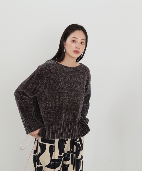 N.(N. Natural Beauty Basic)(エヌエヌナチュラルビューティーベーシック)の「◆モールヤーンクルーネックニット(ニット/セーター・レディース・ピンク/グレー/オフホワイト・MEDIUM)」の15枚目の写真