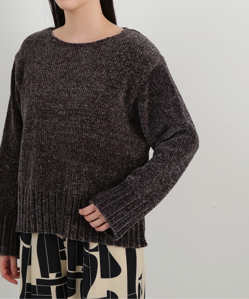 N.(N. Natural Beauty Basic)(エヌエヌナチュラルビューティーベーシック)の「◆モールヤーンクルーネックニット(ニット/セーター・レディース・ピンク/グレー/オフホワイト・MEDIUM)」の18枚目の写真