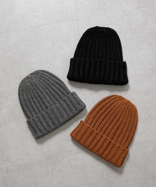COLONY 2139（コロニートゥーワンスリーナイン）の「ローゲージリブニット帽（ニットキャップ/ビーニー・メンズ・ブラック/チャコールグレー/ブラウン・FREE）」の4枚目の写真