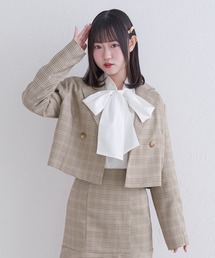 【shrita】【セットアップ可能】クロップドショートジャケット
