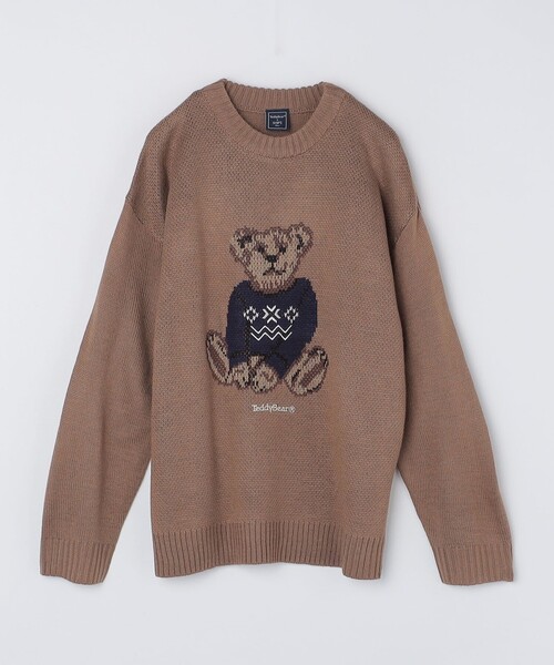 SHIPS Colors(シップス カラーズ)の「SHIPS Colors:〈洗濯機可能〉Teddybear(R) ジャカード ニット◇(ニット/セーター・メンズ・ネイビー/ベージュ/グレー/グリーン・LARGE/MEDIUM/SMALL)」の3枚目の写真