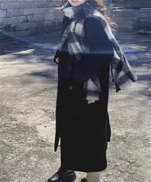 FREE STYLISTS（フリー スタイリスト）の「ロングチェスターコート（チェスターコート・レディース・ブラック/ライトグリーン・S/M/L）」の9枚目の写真