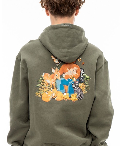 ELEMENT(エレメント)の「ELEMENT メンズ 【SMOKEY BEAR】 SBXE FRIENDS SMOKEY HOOD パーカー 【2023年秋冬モデル】/エレメントバックプリントプルオーバーパーカー・フーディ(パーカー・メンズ・オリーブ・X-LARGE/MEDIUM/LARGE)」の11枚目の写真