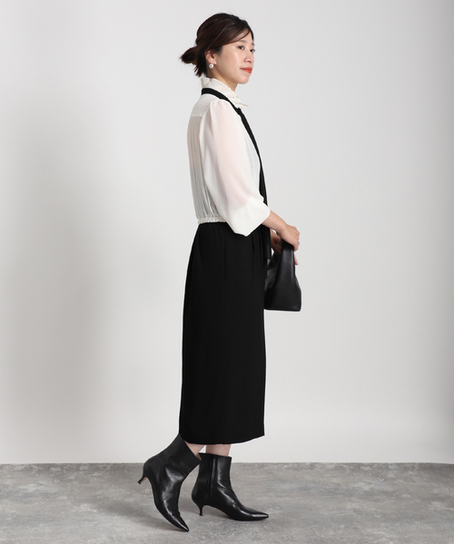 セール】【L'UNE/リュンヌ】バイカラープリーツワンピース（ワンピース