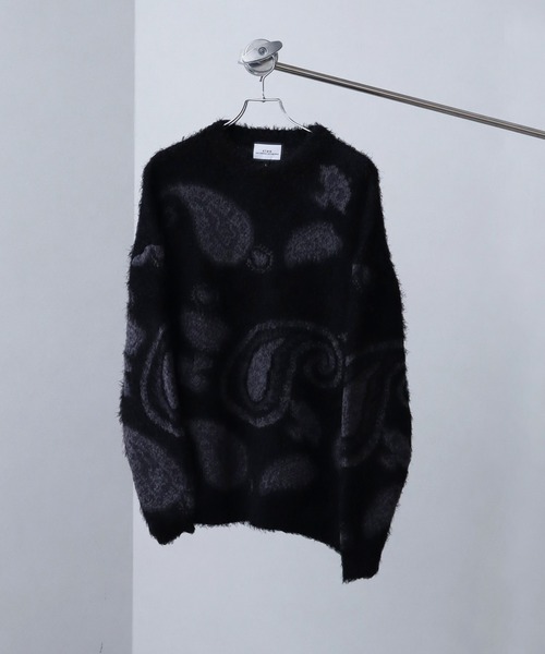 Art re A select(アトリエセレクト)の「シャギー×モヘアタッチファー オーバーサイズ クルーネックニット(ニット/セーター・メンズ・グレー系その他/グレー系/ブラック/ブラック系その他/ブラック系その他3/ブラック系その他2/グレー系その他2/グレー系その他3・M/L)」の4枚目の写真