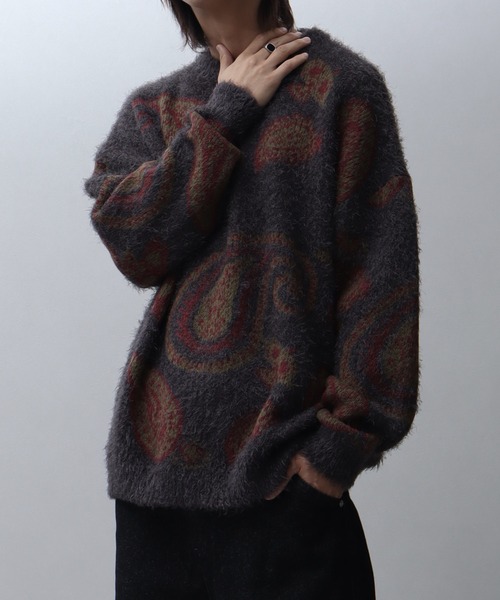 Art re A select(アトリエセレクト)の「シャギー×モヘアタッチファー オーバーサイズ クルーネックニット(ニット/セーター・メンズ・グレー系その他/グレー系/ブラック/ブラック系その他/ブラック系その他3/ブラック系その他2/グレー系その他2/グレー系その他3・M/L)」の9枚目の写真
