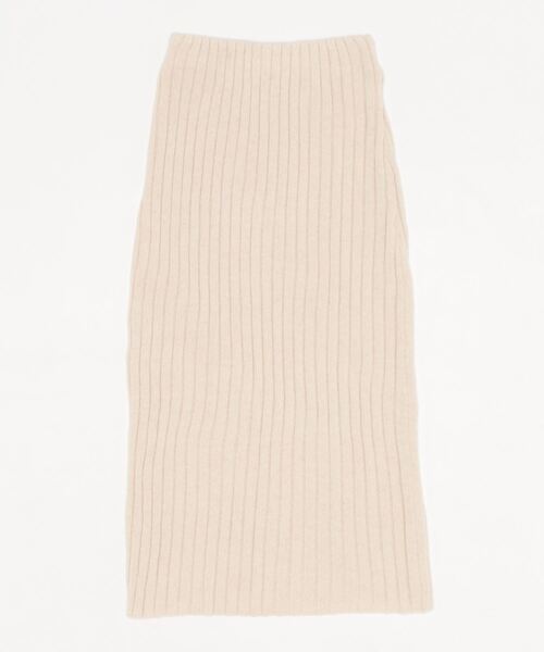 Q（キュー）の「リブニットスカート（スカート・レディース・アイボリー/グレー・MEDIUM）」の9枚目の写真