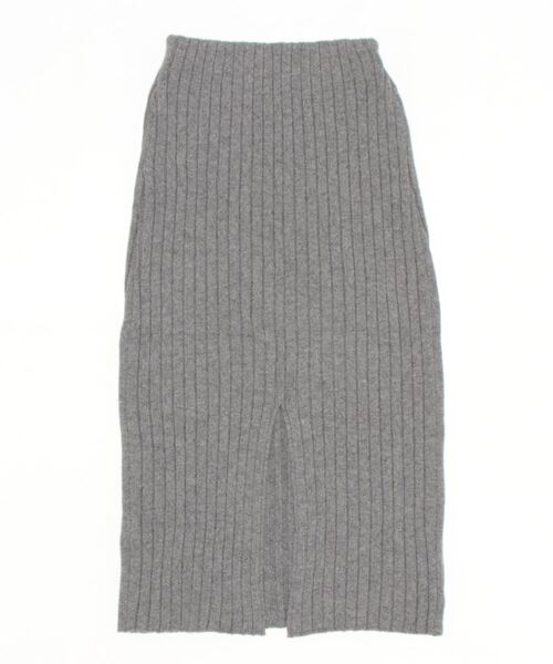 Q（キュー）の「リブニットスカート（スカート・レディース・アイボリー/グレー・MEDIUM）」の10枚目の写真