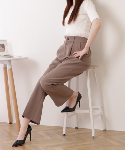 Lace Ladies(レースレディース)の「バックゴムセンタープレスストレートパンツ(スラックス・レディース・ブラック/アイボリー/ブラウン/ピンク・S/M/L)」の19枚目の写真