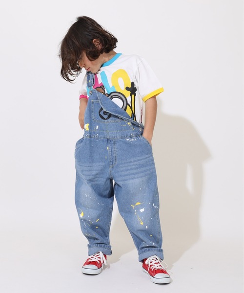 親子お揃い ミニオン ペイントデニムサロペットパンツ 9079K（デニムパンツ）｜MINIONS（ミニオンズ）